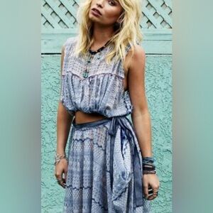 Free people NWT embroidered dress size large